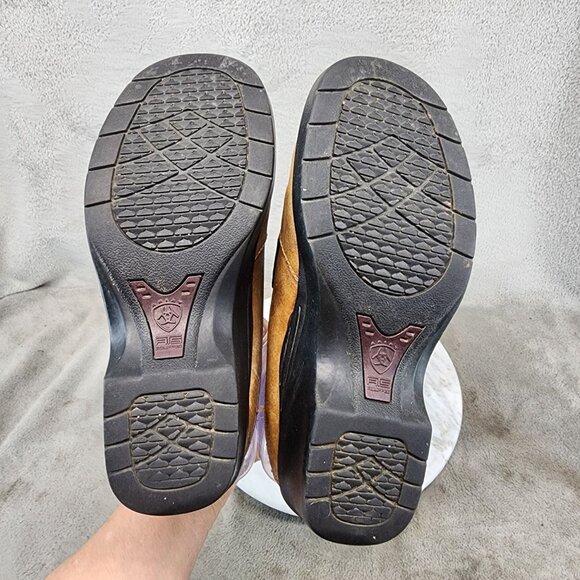 Ariat Shoes Womens Size 7 Mendocino Tassel Clog Brown Leather Slip-On *Read* - Picture 11 of 14